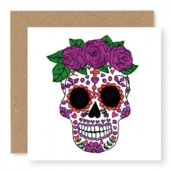 Carte T de mort mexicaine mauve